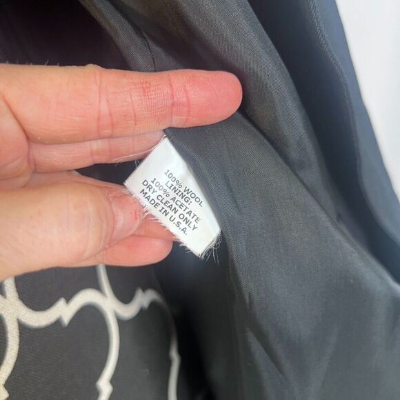 Jonathan Michael Wool VTG Black Double Breasted Made in USA Trench Jacket Sz 10 - Picture 6 of 13